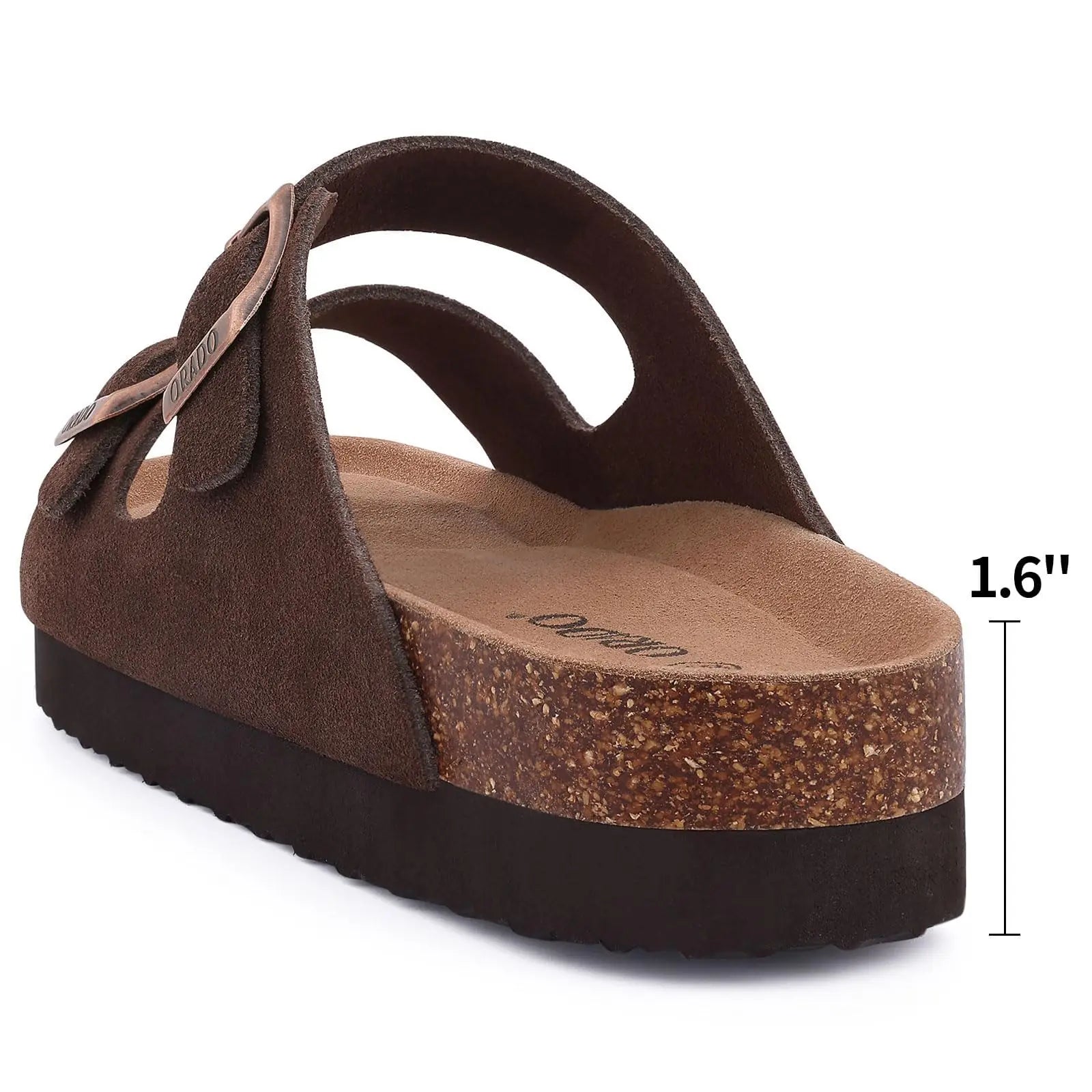 CRACOMIN Platform Suede Sandals for Women With Adjustable Buckle Outdoor Cork Beach Shoes Fashion Thick Sole Women's Slippers